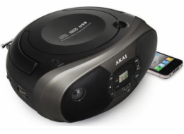 CD přehrávač AKAI, BM004A-614, bluetooth, AM/FM rádio, LCD displej, USB, CD, 2 x 1 W RMS