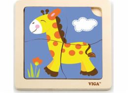 Dřevěné puzzle pro nejmenší Viga 4 ks Žirafa