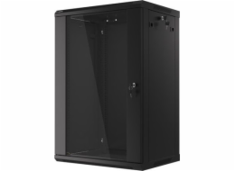 LANBERG 19" RACKOVÁ SKŘÍŇ PRO MONTÁŽ NA STĚNU 18U/600X450 (v rozloženém stavu) S PROSKLENÝMI DVEŘMI ČERNÁ  V2