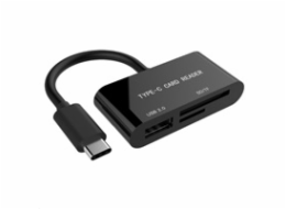 Gembird UHB-CR3-02 čtečka karet USB 3.2 Gen 1 (3.1 Gen 1) Type-C Černá