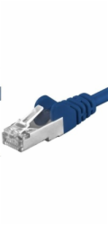 PREMIUMCORD Patch kabel CAT6a S-FTP, RJ45-RJ45, AWG 26/7 5m modrá