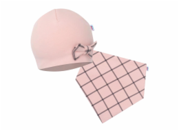 Kojenecká čepička s šátkem na krk New Baby Missy růžová