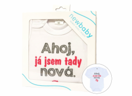 Body s potiskem New Baby Ahoj, já jsem tady nová - dárkové balení
