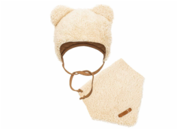 Zimní kojenecká čepička s šátkem na krk New Baby Teddy bear béžová