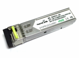 MaxLink 1.25G SFP optický modul, WDM(BiDi), SM, Tx 1550/Rx1310nm, 20km, 1x LC konektor, DDM
