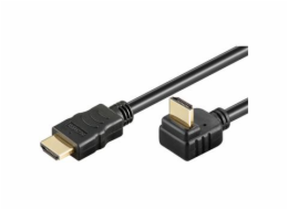 PremiumCord HDMI High Speed+Ethernet kabel, zlacený zahnutý konektor 270° 5m