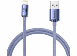 Baseus CAJY000005 Crystal Shine Series Datový Kabel USB - Lightning 20W 1,2m Purple