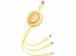 Baseus Bright Mirror 2, USB kabel 3 v 1 pro micro USB / USB-C / Lightning 3,5A 1,1 m (žlutý)