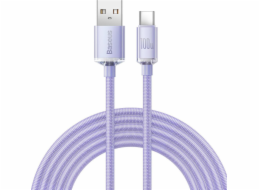 Baseus CAJY000505 Crystal Shine Series Datový Kabel USB - USB-C 100W 2m Purple