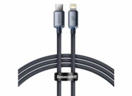 Baseus Crystal Shine Series nabíjecí, datový kabel USB-C Lightning 20W 1,2m, černá