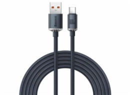 Baseus CAJY000501 Crystal shine, 2m, černý Baseus Crystal Shine Series nabíjecí/datový kabel USB-A / USB-C 100W 2m, černá