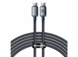 Baseus Crystal Shine Series nabíjecí/datový kabel USB-C / USB-C 100W 2m, černá