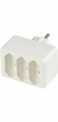 REV&nbsp;Euro-Dreifachstecker&nbsp;weiß