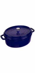 Litinový hrnec Staub La Cocotte 31cm oválný tmave modrý