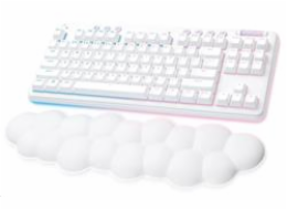 Logitech G G715 - Klávesnice - bez numerické klávesnice - podsvícení - bezdrátový - Bluetooth, 2.4 GHz - QWERTY - US mezinárodní - klávesový spínač: Tactile - bílá