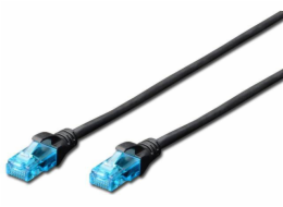 Propojovací šňůra U/UTP kat.5e PVC 0,25m Černá