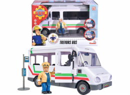 Autobusové vozidlo Trevora s postavou hasiče