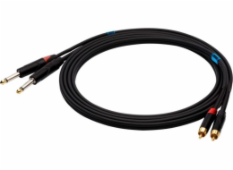 SSQ RCAJM1 SS-1427 Cable 2x RCA - 2x Jack Mono 6 3 mm 1 m Black