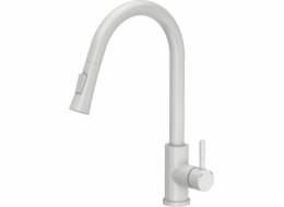 QUADRON JULIA Steinsteel Pull Out + Stream Change kitchen mixer VERY WHITE MAT - white matt