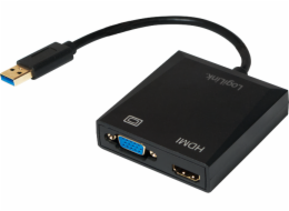 LogiLink USB HDMI D-Sub (VGA) adaptér, 0,1 m, černý (UA0234)