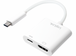 LogiLink USB-C – adaptér HDMI + USB-C bílý (DisplUA0257)