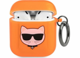 Karl Lagerfeld Karl Lagerfeld KLA2UCHFO kryt pouzdra Apple AirPods oranžové/oranžové Choupette