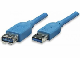 Kabel USB Techly USB-A - USB-A 3 m Niebieski (ICOC-U3-AA-30-EX)