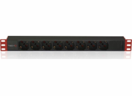 Techly Techly 107746 PDU Rack 19 1U, 8x Schuko, 250V/16A, C14 kabel 2m pro UPS