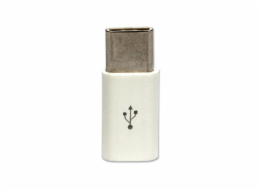 USB adaptér USB-C - microUSB Bílý