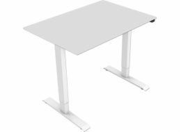 Volitelně nastavitelný stůl, 75x140cm, šedý top, bílý rám (Moka75140TN)