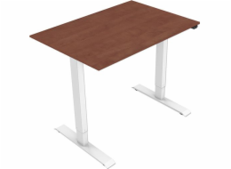 Psací stůl, elektricky nastavitelný, deska třešeň, 75x140cm, výškové nastavení 500mm, 100V-240V, bílá, nosnost 70 kg, ergo