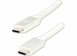 Kabel USB kabel USB kabel (3.2 Gen 2), USB C M - USB C M, 1M, dodávka napájení 100 W, 10 GB/S, 20V/5A, bílá, logo, krabice, nylonový cop, hliník O