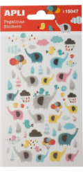 Apli Stickers APLI Elephants, se třpytkami, mix barev