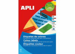 Etikety Apli Color APLI, 210x297mm, obdélníkové, modré, 20 listů