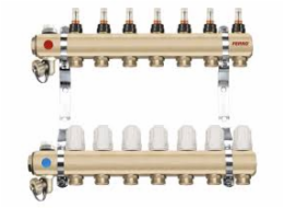 Ferro Rozdělovač typ RZP1 průtokoměry s 5cestným termostatickým ventilem (RZP05S)