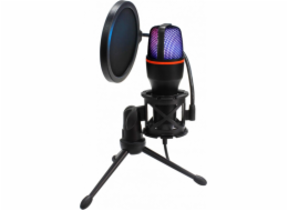 CONDENSER STAND MICROPHONE WITH DIAPHRAGM AC-02 TRIPOD USB LED