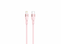 Silikonový kabel Tellur Type-C na Lightning PD30W 1m růžový
