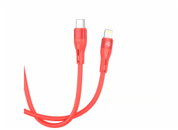 Silikonový kabel Tellur Type-C na Lightning PD30W 1m červený