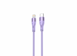 Silikonový kabel Tellur Type-C na Lightning PD30W 1m fialový