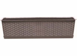 Truhlík s miskou 60 cm mocca RATOLLA imitace pleteného ratanu