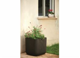 Květináč Cube Planter hnědý 29,5x29,5 cm