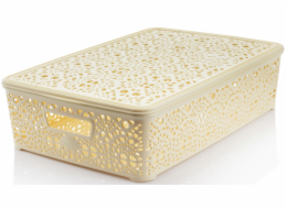 Košík s víkem MONAKO 10,2x40,3x27 cm krémový