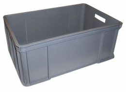 Přepravka manipulační plná regranulát 600x400x250 mm šedá