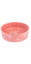 Miska pro psa 520 ml TLAPKY růžová
