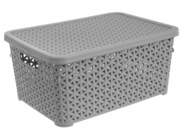 Box ratan s víkem 10 l šedý