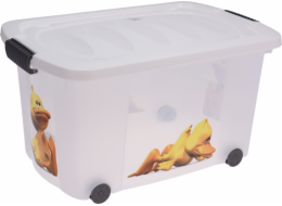 Box s kolečky 45 l s víkem dekor plast