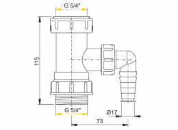 Mezikus 5/4x5/4 sifon s příp. pračka A300