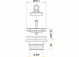 Výpusť dřez A33 6/4"