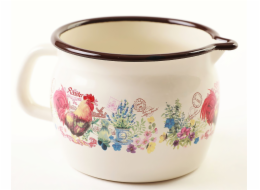 Hrnek smalt s výlevkou 12 cm/1,3 l dekor KOHOUT