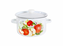 Hrnec s poklicí smalt 4,5 l dekor ovoce